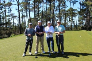 Scott Grimes, Matt Jacobsen, Tripp Pendergast, and Michael Lowe at Poppy Hills Golf Course