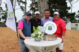 Team Dudum Financial and Team NCGA pictured with the Youth on Course Classic Trophy at the 2017 Youth on Course Classic and Spyglass Hill Golf Course in Pebble Beach